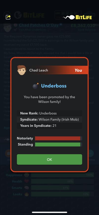 becoming an underboss in bitlife