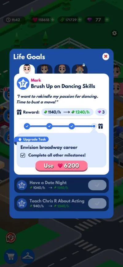 idle family sim dancing skills