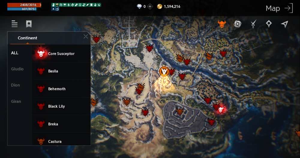 lineage2m boss map