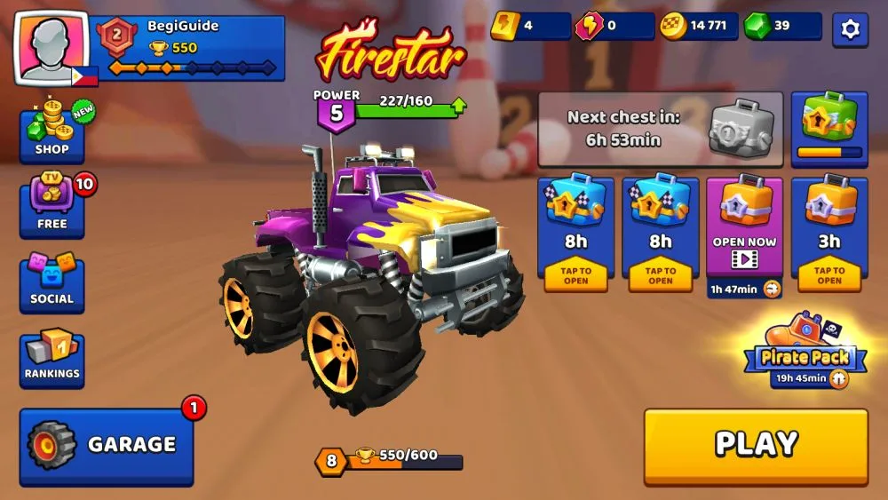 nitro jump racing main screen