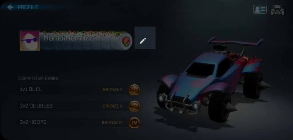 rocket league sideswipe menu 2