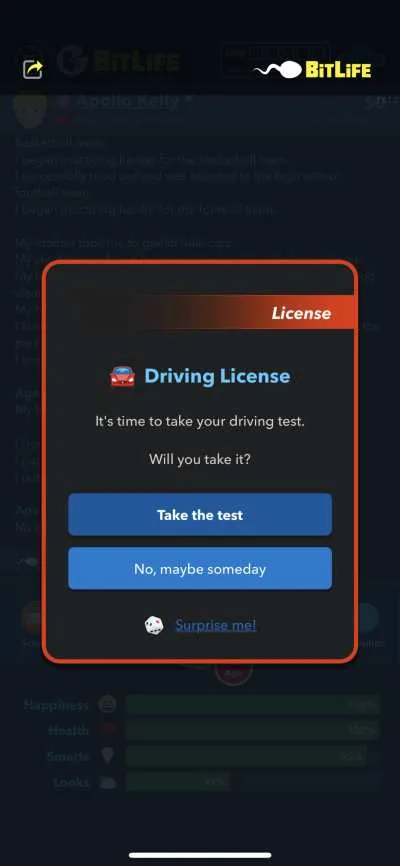 bitlife driving license