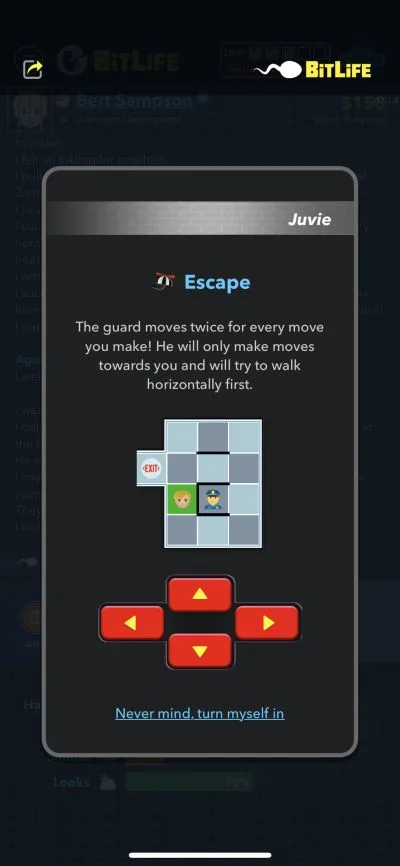 bitlife escape mini-game