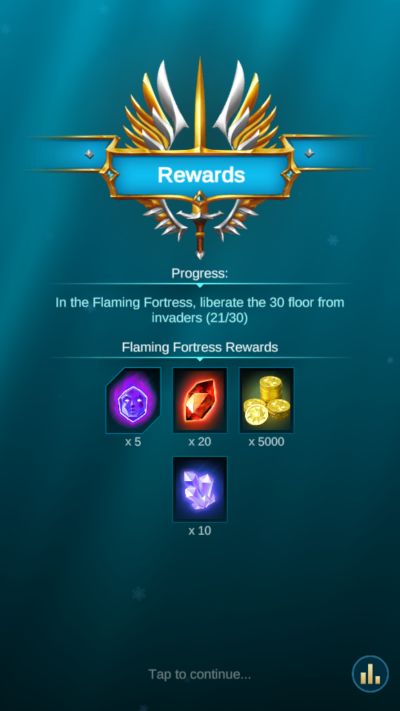 blitz rise of heroes flaming fortress rewards