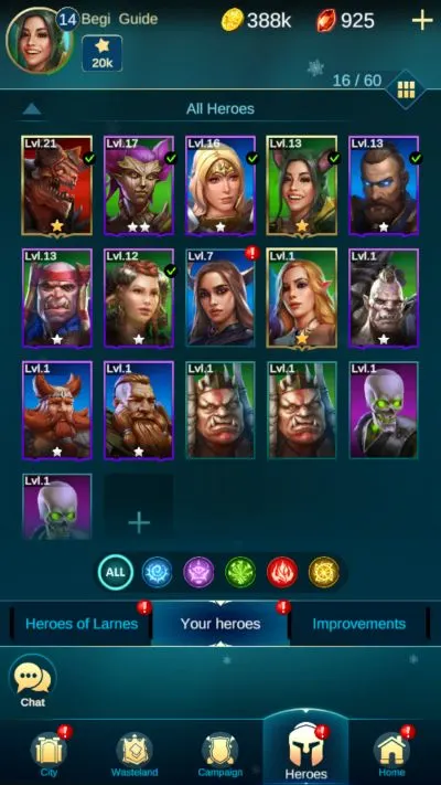 blitz rise of heroes list of heroes