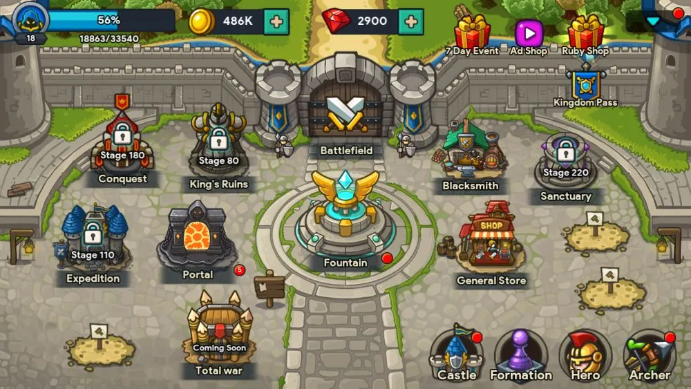 idle kingdom defense content