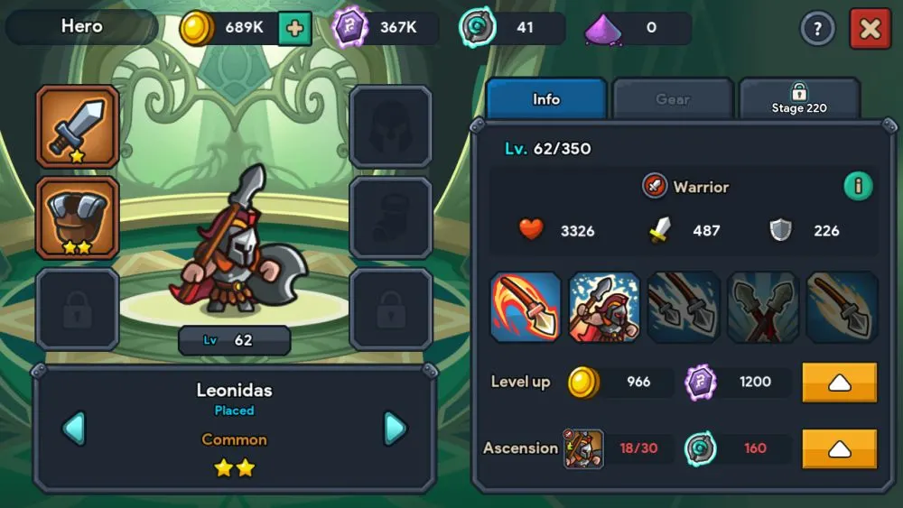 idle kingdom defense leonidas