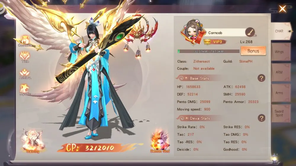 mirage perfect skyline character tab