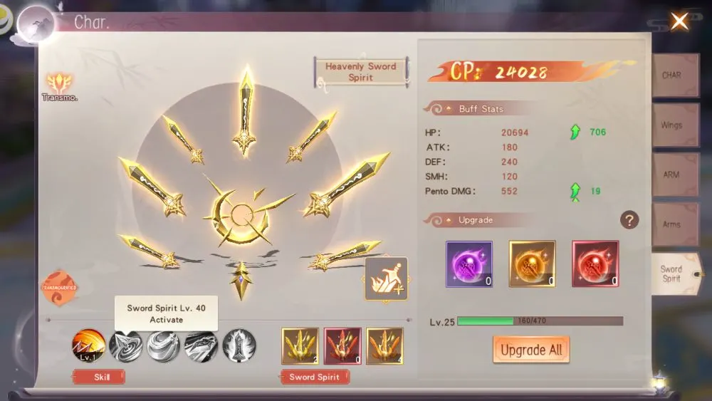 mirage perfect skyline sword spirit