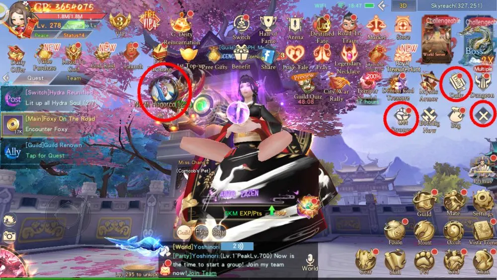 mirage perfect skyline user interface