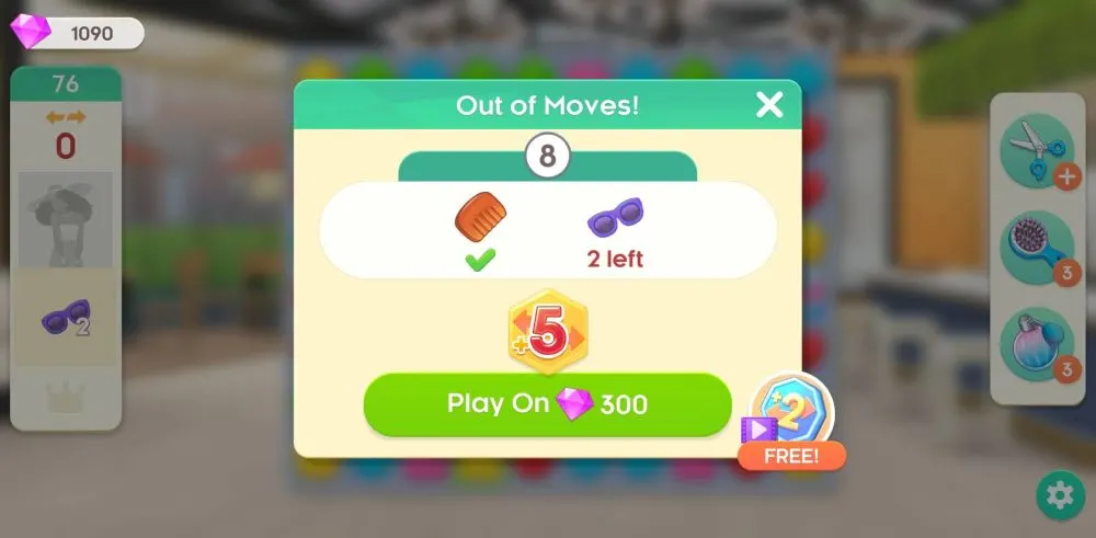 out of moves in project makeover