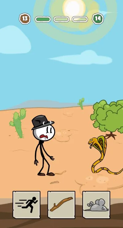 stickman escape choice story level 13-2 walkthrough