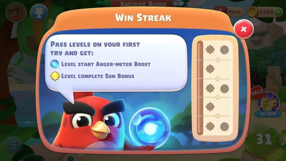 angry birds journey win streak