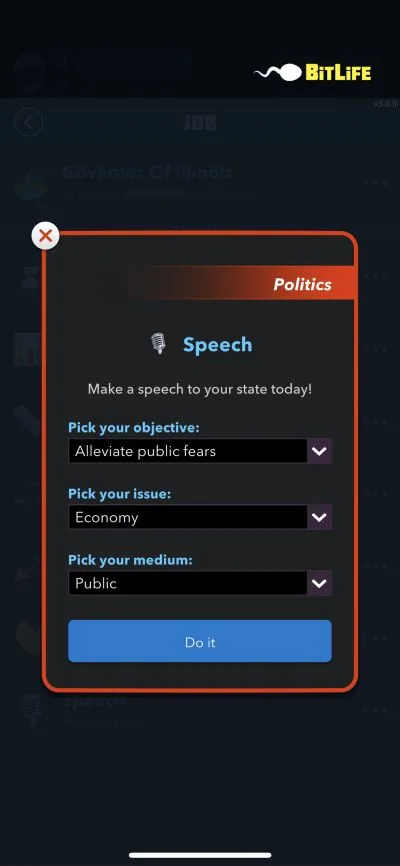 bitlife speech