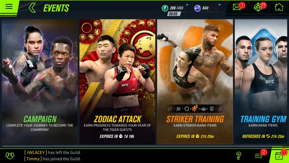 ea sports ufc mobile 2 events