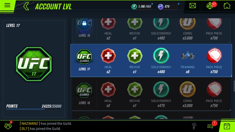 ea sports ufc mobile 2 level up rewards