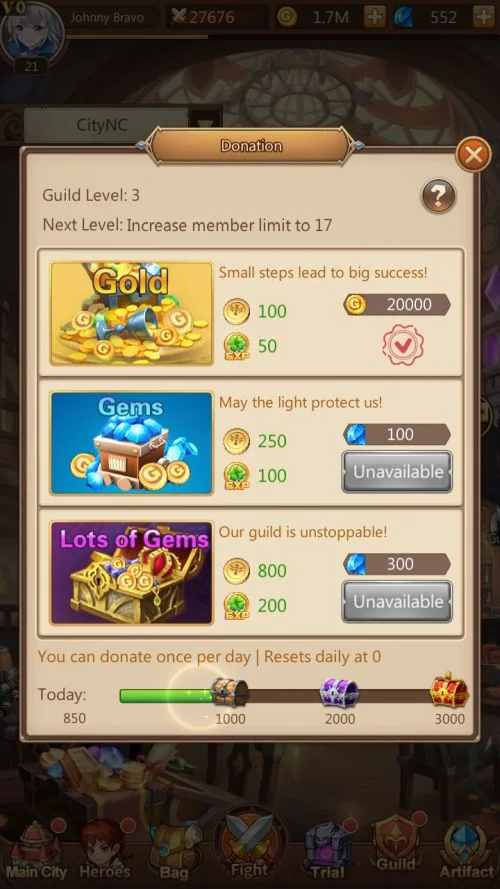 league of pantheons guild donation