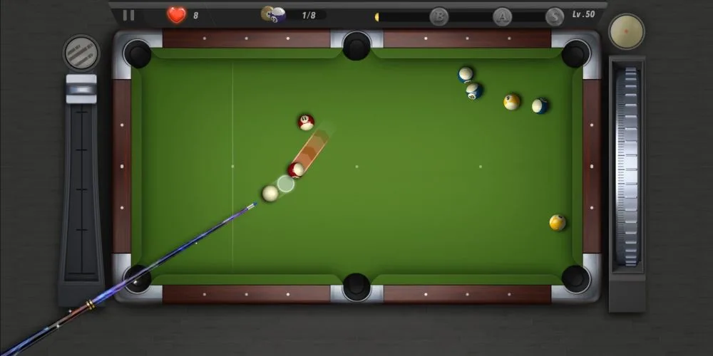 breaking balls apart in pooking billiards city