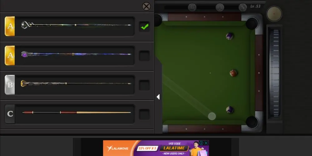 pooking billiards city cue sticks