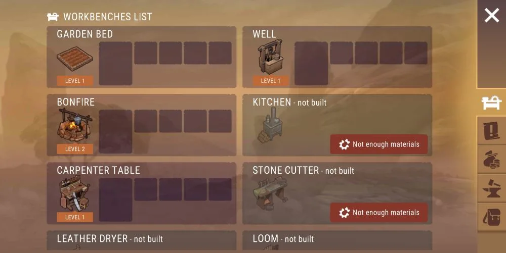 westland survival workbenches