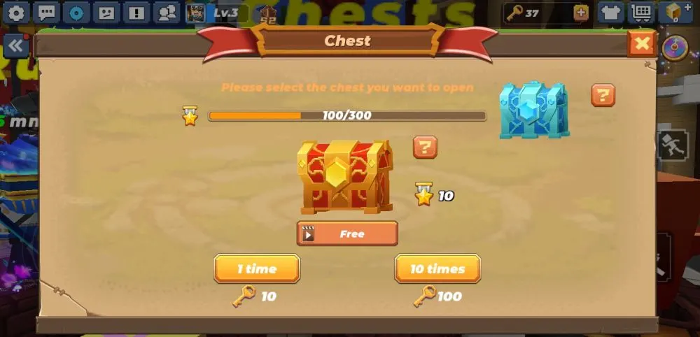 bed wars adventures chest menu