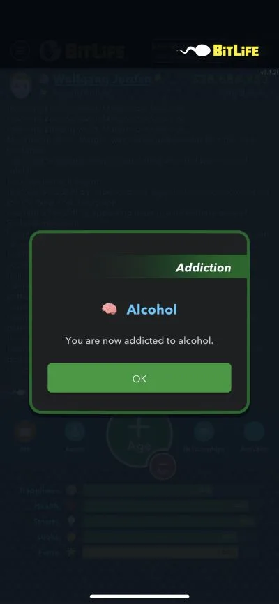 bitlife alcohol addiction