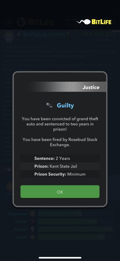 bitlife conviction