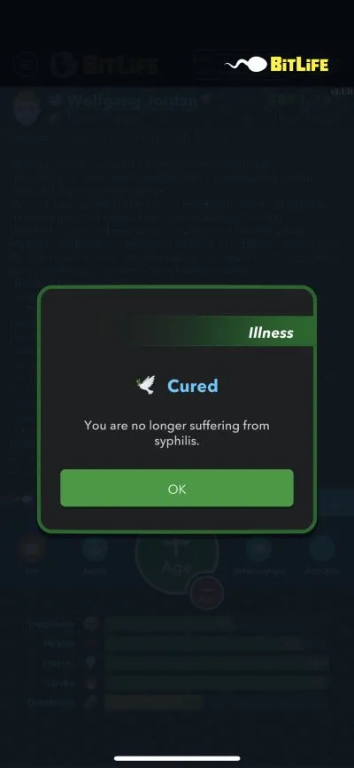 cured disease in bitlife