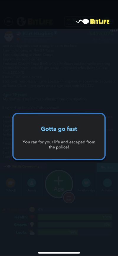 bitlife escape from police
