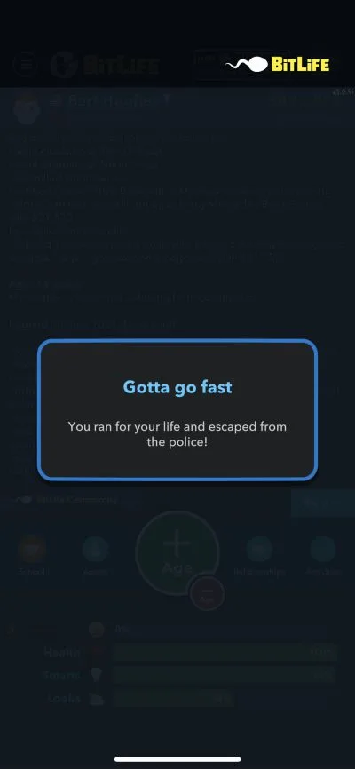 bitlife escape from police