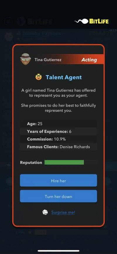 bitlife talent agent