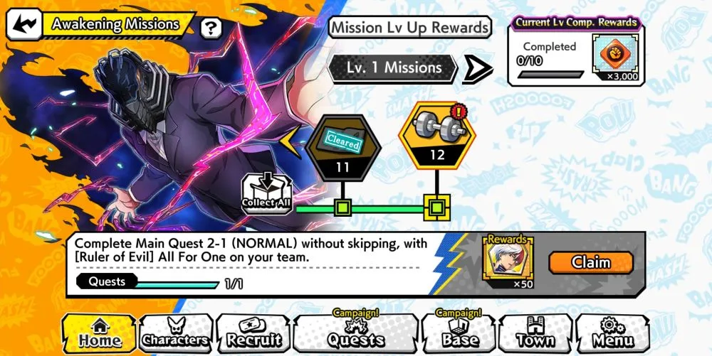 my hero ultra impact awakening missions