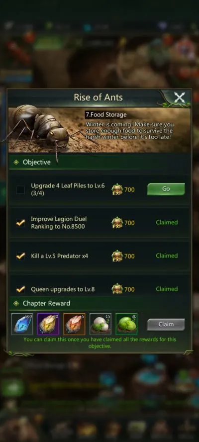 ant legion chapter quests