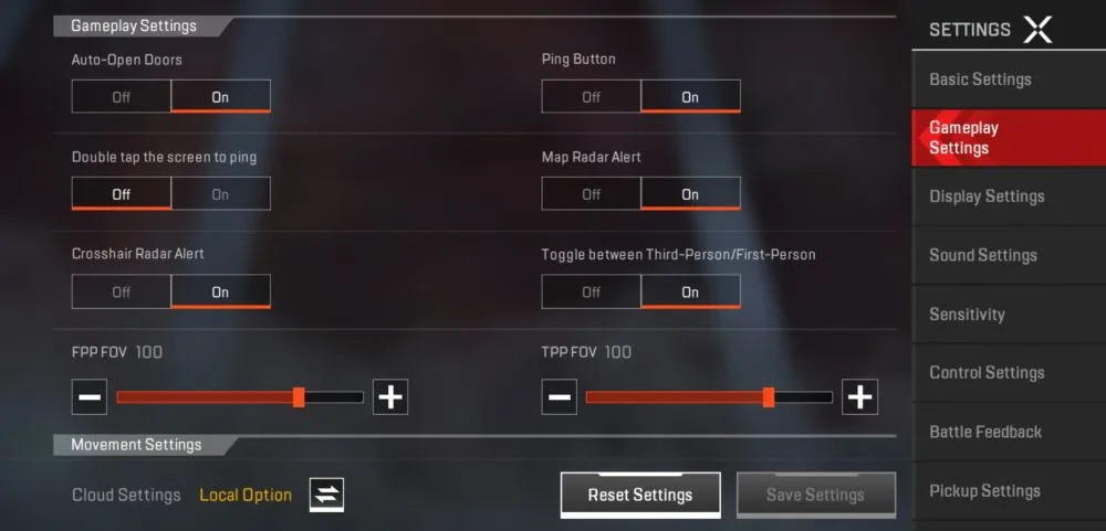 apex legends mobile gameplay settings