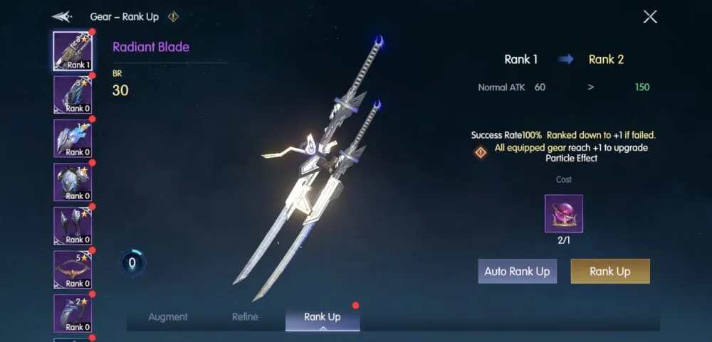 chronicle of infinity rank up