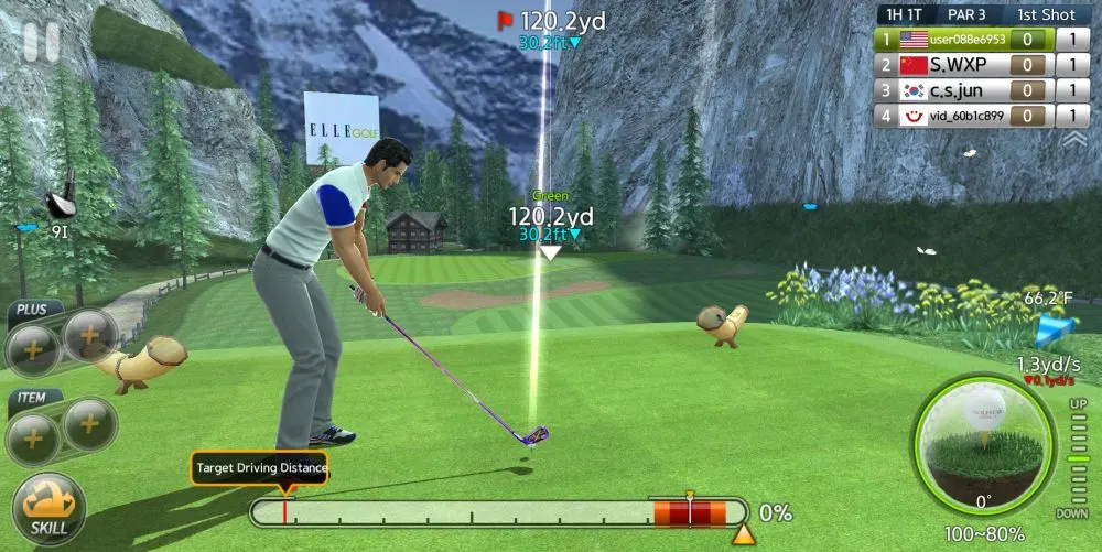 golf star target driving distance