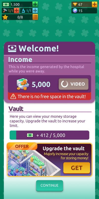 hospital empire tycoon income