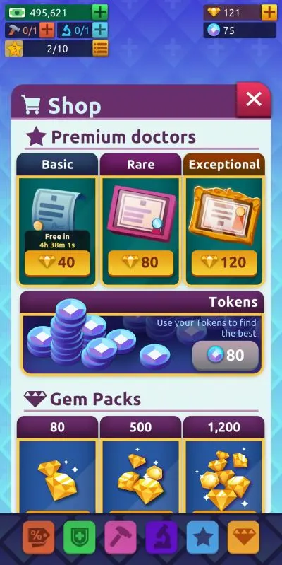 hospital empire tycoon shop