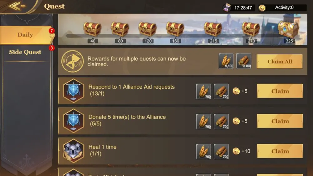 land of empires immortal daily quest