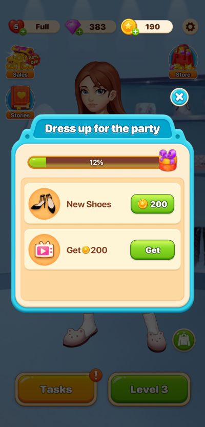 dressing up for the party in love fantasy match & stories