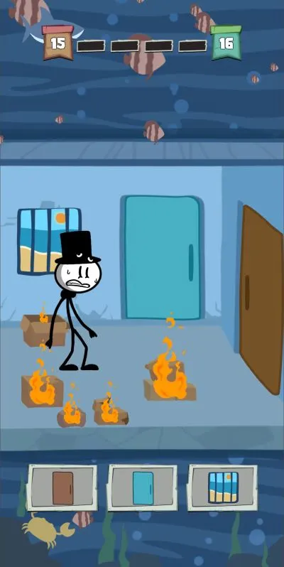 prison break stickman adventure brown door