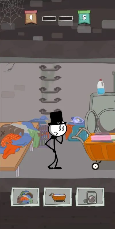 prison break stickman adventure laundry cart