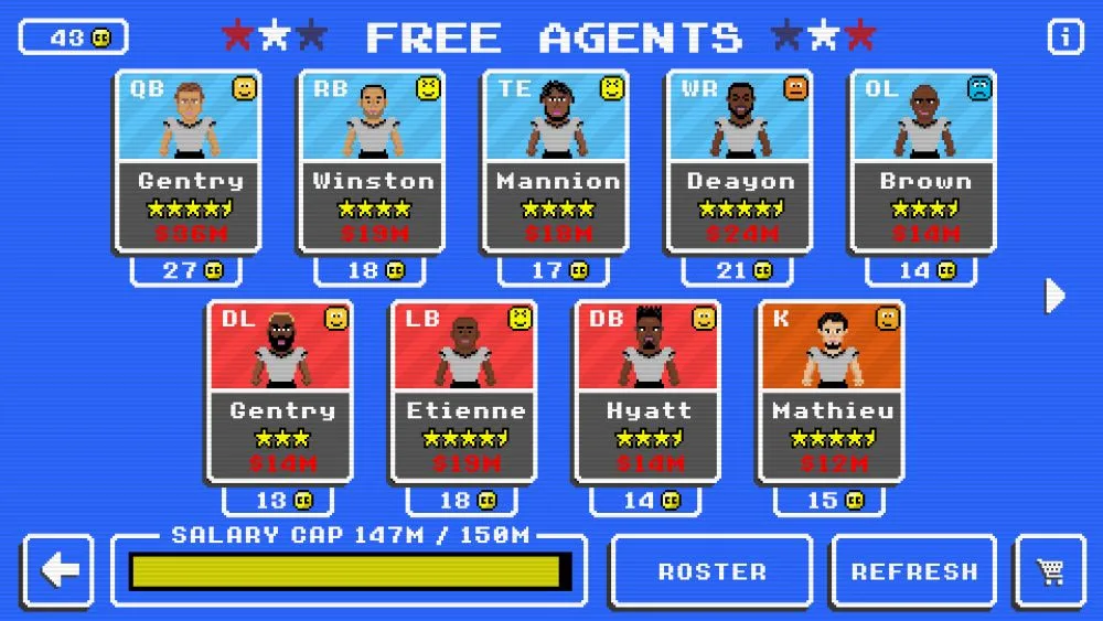 retro bowl free agency