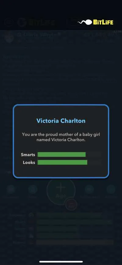 giving birth to a baby girl in bitlife