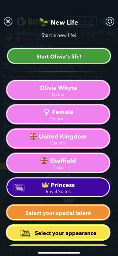 bitlife royal princess status