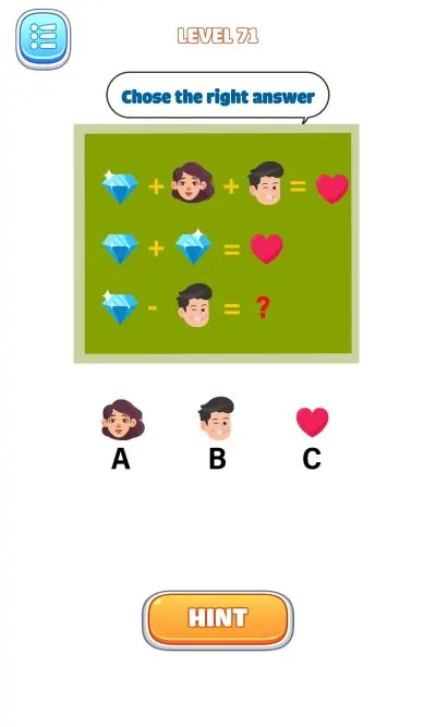 brain test thinking game level 71 answer