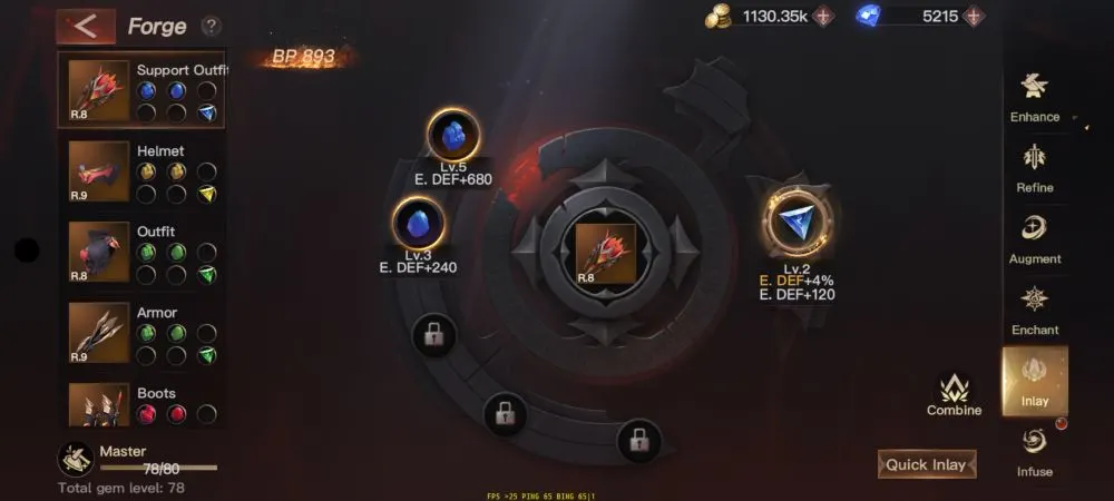 inlaying gems in dark nemesis infinite quest