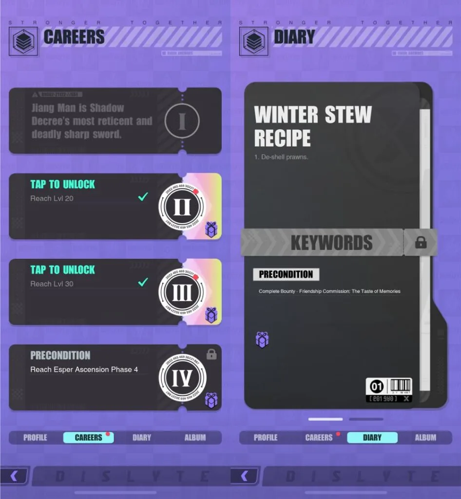 dislyte careers and diary