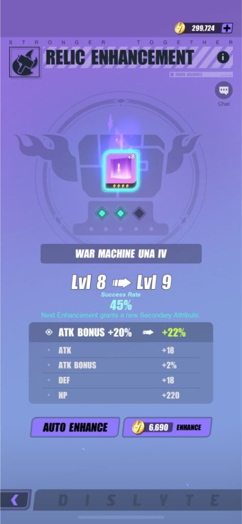 dislyte relic enhancement