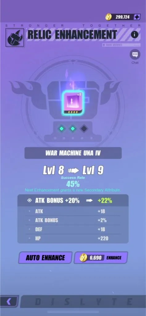 dislyte relic enhancement